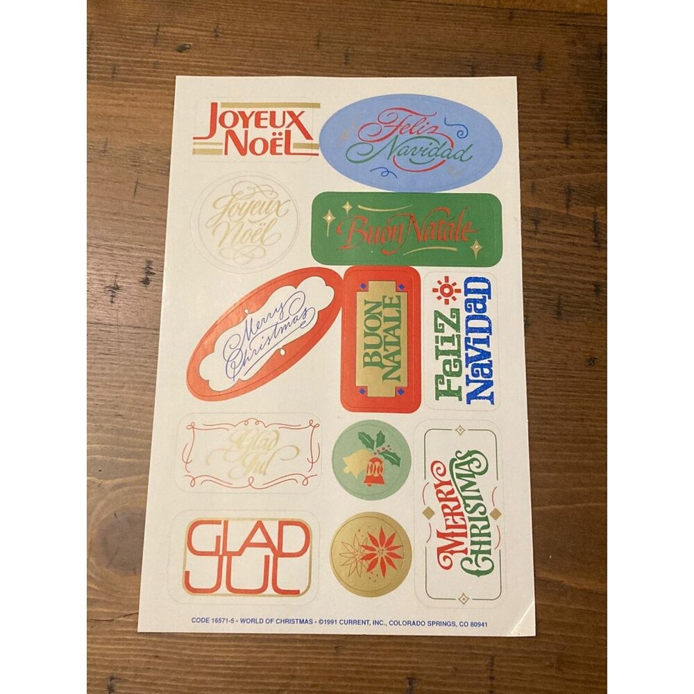 Vtg 1991 World of Christmas sheet stickers Current